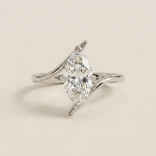 Moissanite 3.00 CT Marquise Cut Diamond Solitaire Ring
