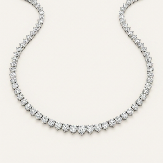 Moissanite 20.00 CT Round Cut Diamond Tennis Necklace