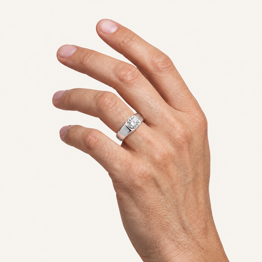 Lab Grown Diamond 1.00 CT Round Cut Men's Ring