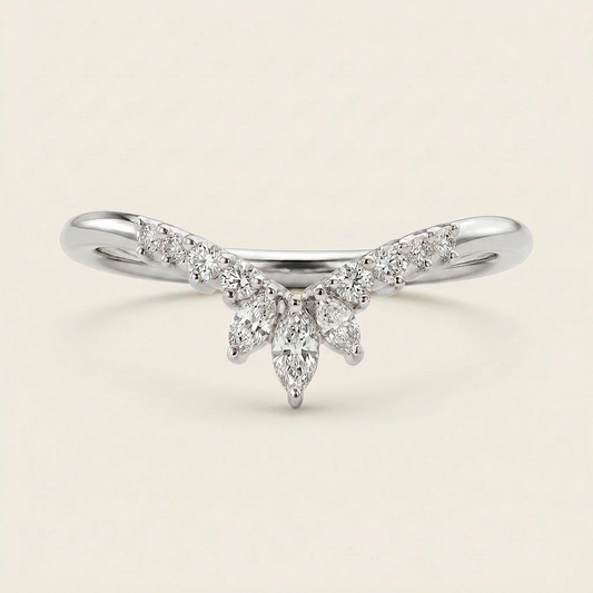Moissanite 0.32 CT Marquise & Round Cut Diamond Ring