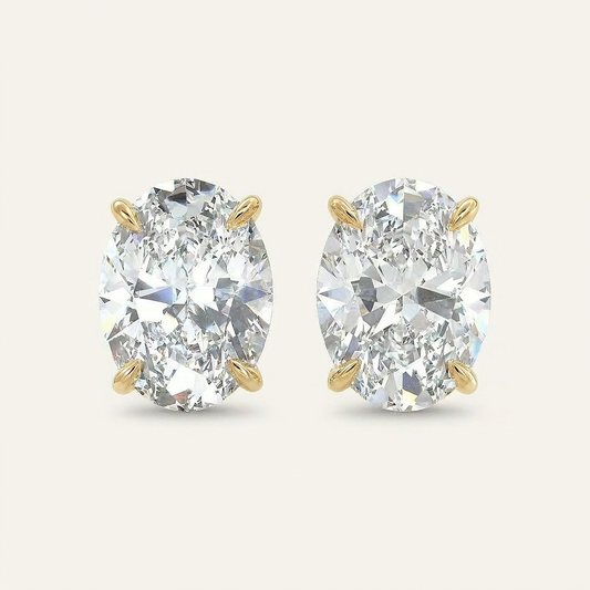 Moissanite 1.00 CT Oval Cut Diamond Stud Earrings (V1)