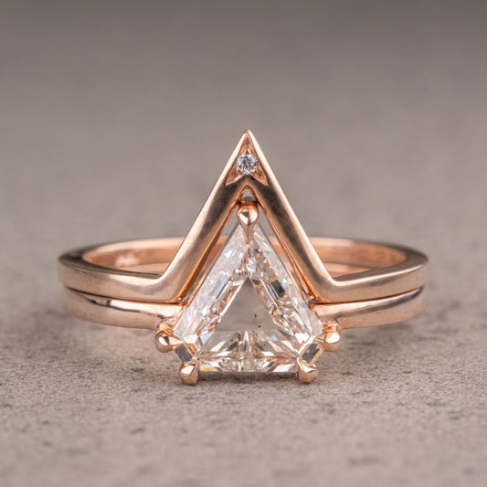 Natural Salt And Pepper 1.50CT Kite Diamond Art Deco Unique Engagement Ring | Handmade Ring | Anniversary Ring - IBIZ Jewel
