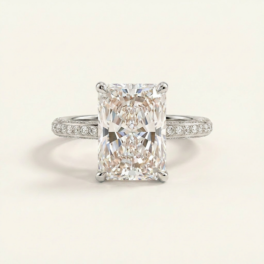 Moissanite 2.90 CT Radiant Cut Diamond Solitaire Ring