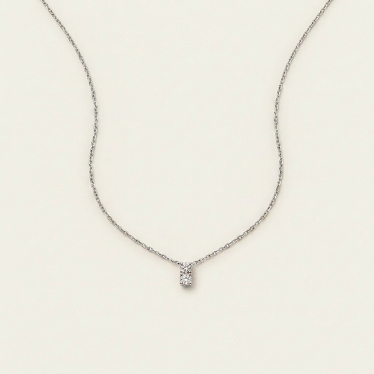 Moissanite 1.00 CT Round Cut Diamond Two Stone Necklace