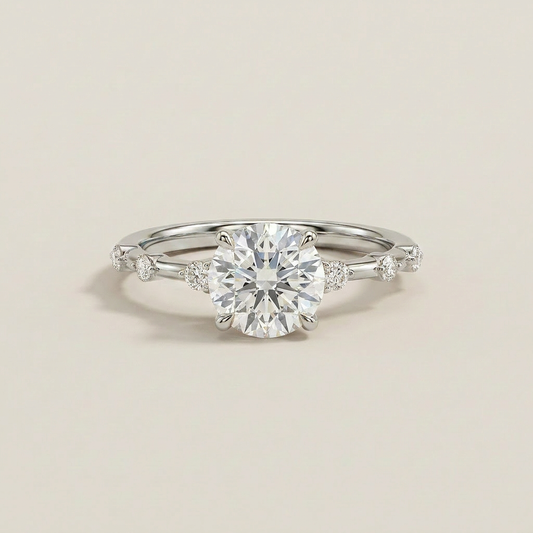 Moissanite 3.65 CT Round Cut Diamond Solitaire Ring