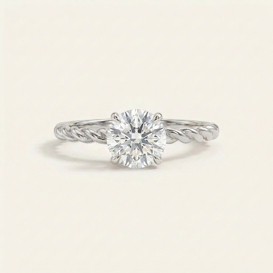 Moissanite 2.10 CT Round Cut Diamond Solitaire Ring