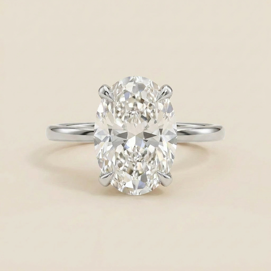Moissanite 1.90 CT Oval Cut Diamond Solitaire Ring