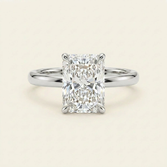 Moissanite 2.10 CT Radiant Cut Diamond Solitaire Ring