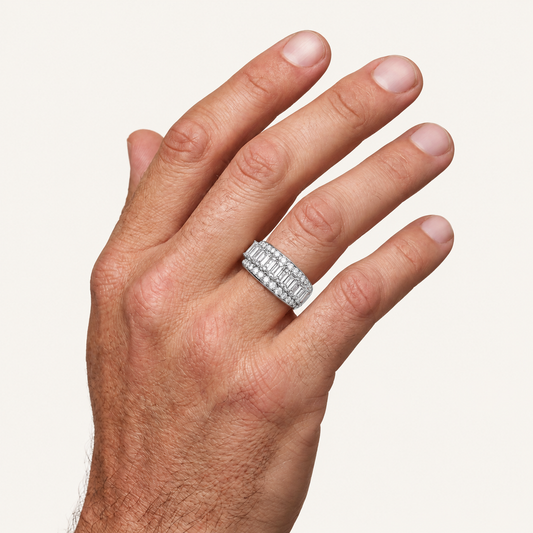 Lab Grown Diamond 5.00 CT Emerald Cut Men's Ring