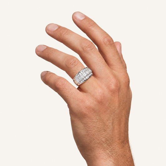 Lab Grown Diamond 3.50 CT Emerald Cut Men's Ring