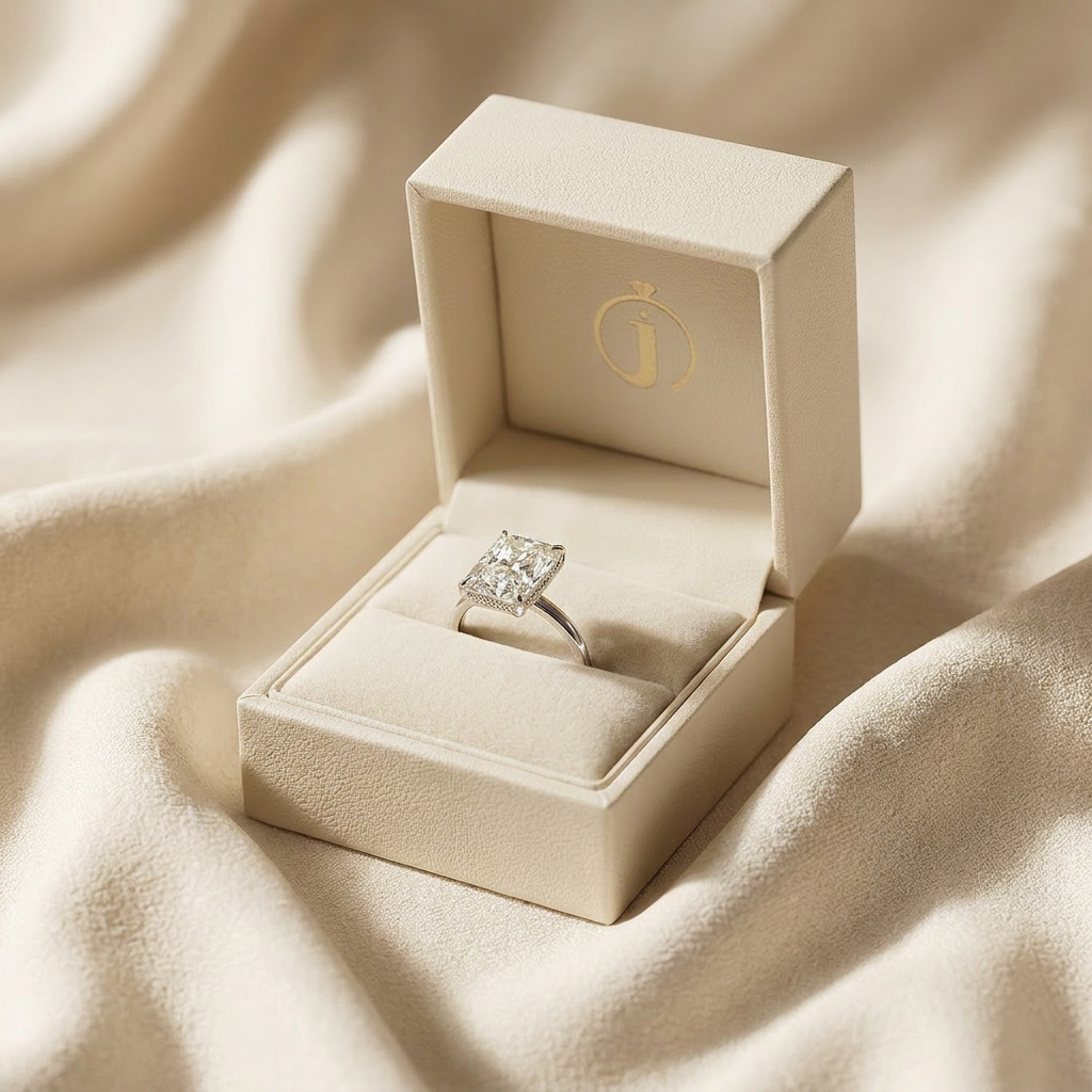 Moissanite 1.67 CT Radiant Cut Diamond Solitaire Ring