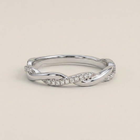 Moissanite 0.25 CT Round Cut Diamond Ring (V-Minimalist)