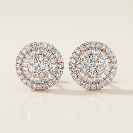 Moissanite 0.83 CT Round Cut Diamond Stud Earrings