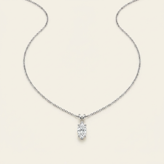 Moissanite 1.00 CT Marquise Cut Diamond Solitaire Necklace