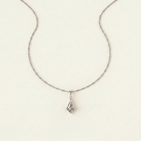 0.78 CT Kite Cut Salt and Pepper Diamond Necklace