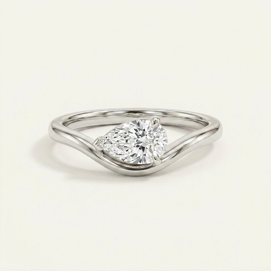 Lab Grown 3.00 CT Pear Cut Diamond Solitaire Ring