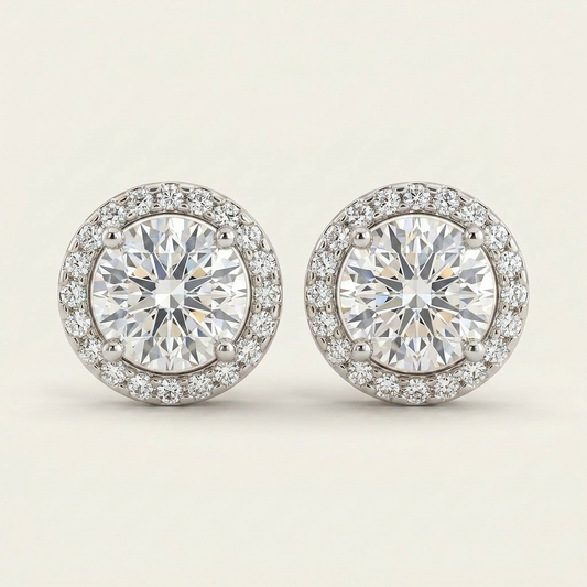 Moissanite 2.40 CT Round Cut Diamond Stud Earrings
