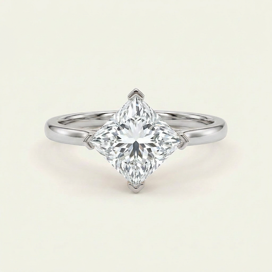 Moissanite 2.53 CT Princess Cut Diamond Solitaire Ring