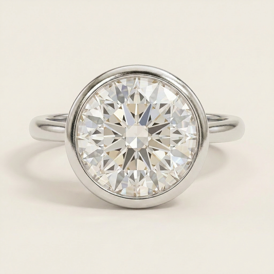 Moissanite 3.00 CT Round Cut Diamond Solitaire Ring (V-Moisaanite)