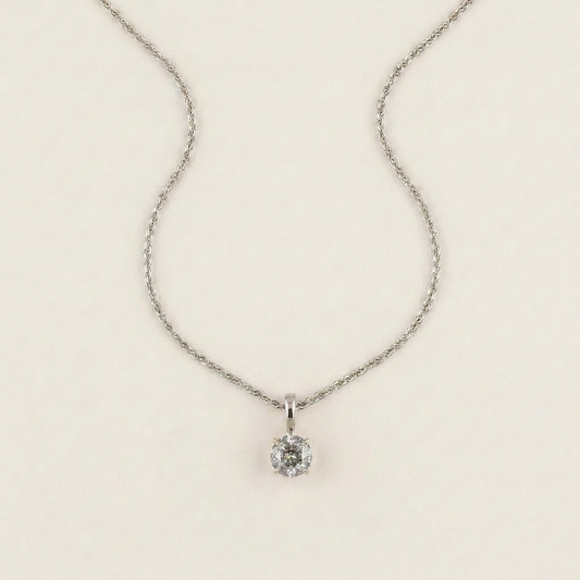 1.09 CT Round Cut Salt and Pepper Diamond Necklace