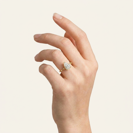 Moissanite 2.00 CT Pear Cut Diamond Solitaire Ring