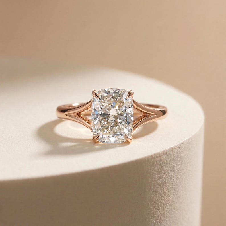 Moissanite 3.00CT Cushion Cut Diamond Solitaire Engagement Ring | Promise Ring