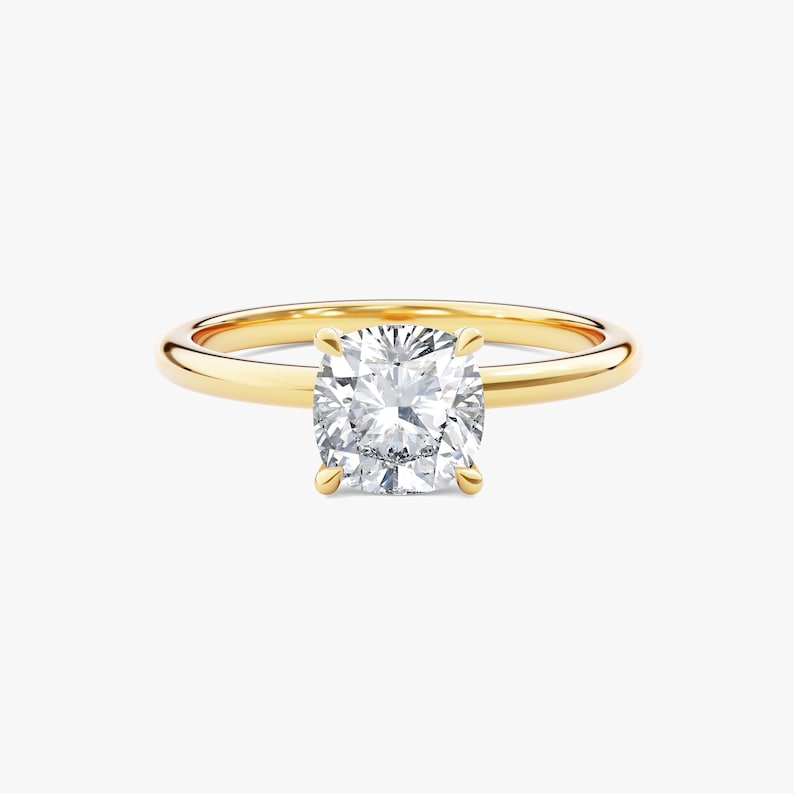 Moissanite 3.00 CT Cushion Cut Diamond Solitaire Engagement Ring | Dainty Ring