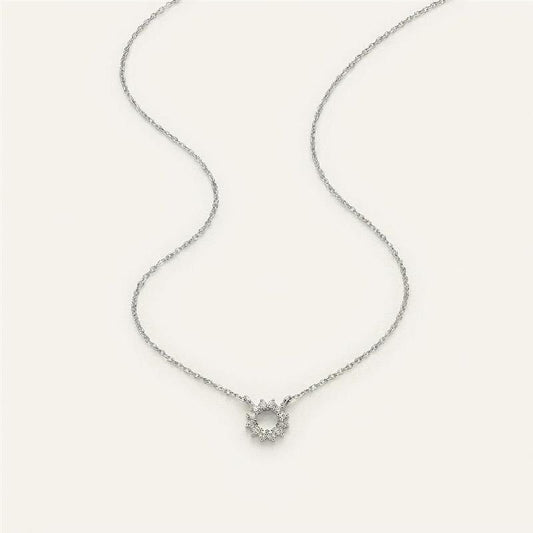 Moissanite 0.25 CT Round Cut Diamond Circle Pendant Necklace