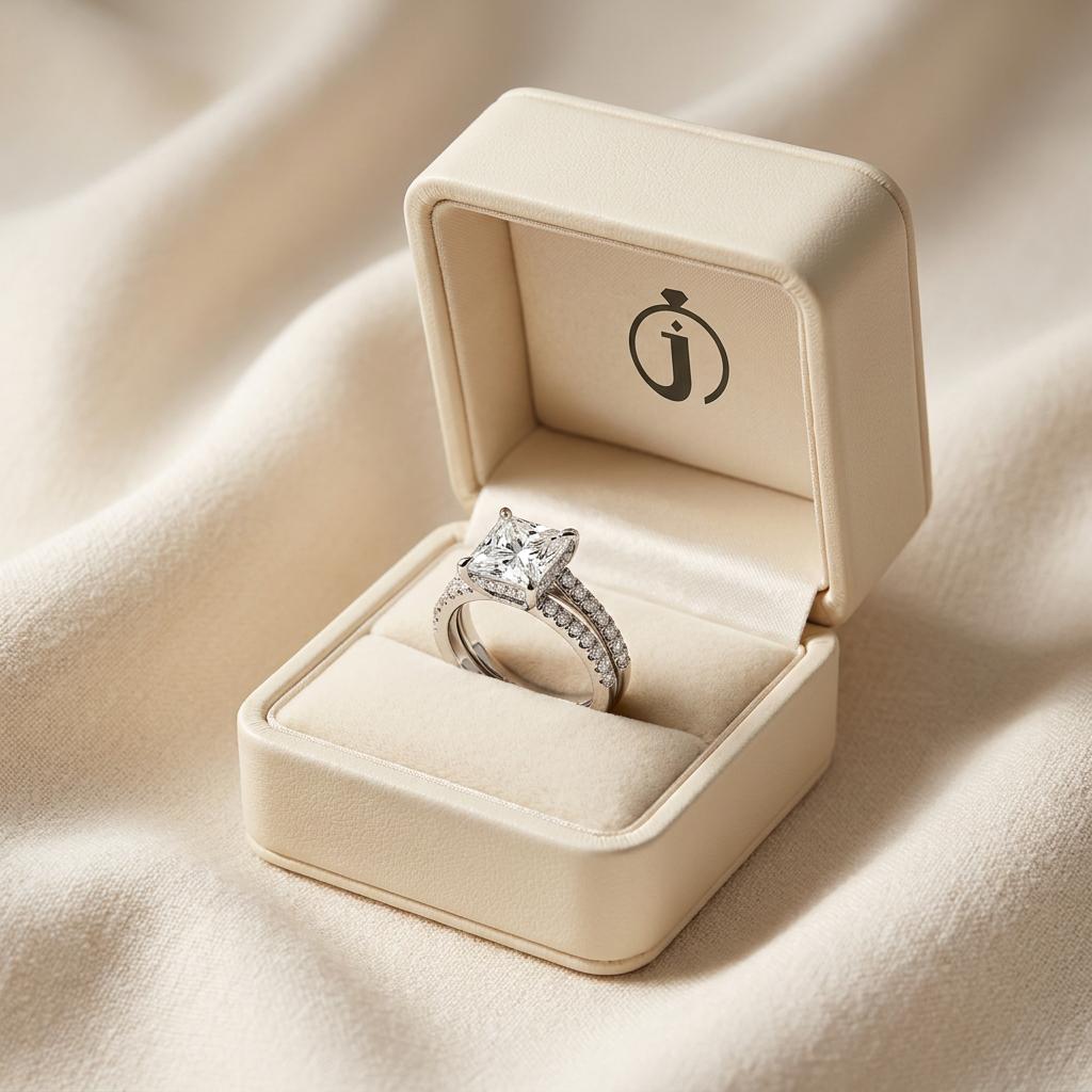 Moissanite 4.73 CT Princess Cut Diamond Solitaire Ring