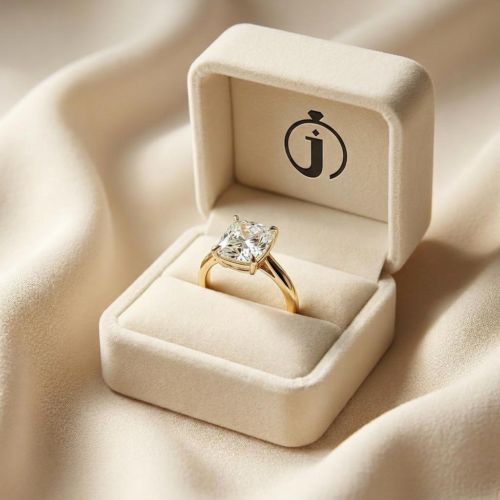Moissanite 2.00 CT Cushion Cut Diamond East-West Solitaire Ring