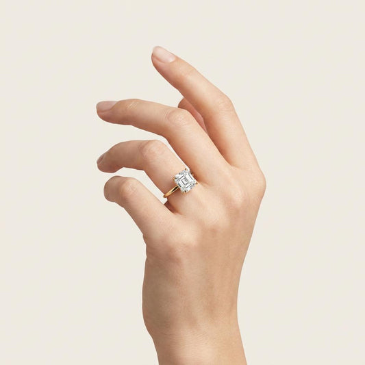 Moissanite 2.92 CT Asscher Cut Diamond Solitaire Ring