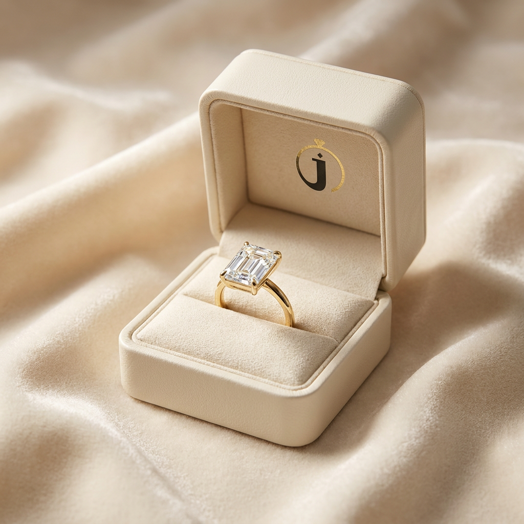 Lab Grown 2.00 CT Emerald Cut Diamond Solitaire Ring