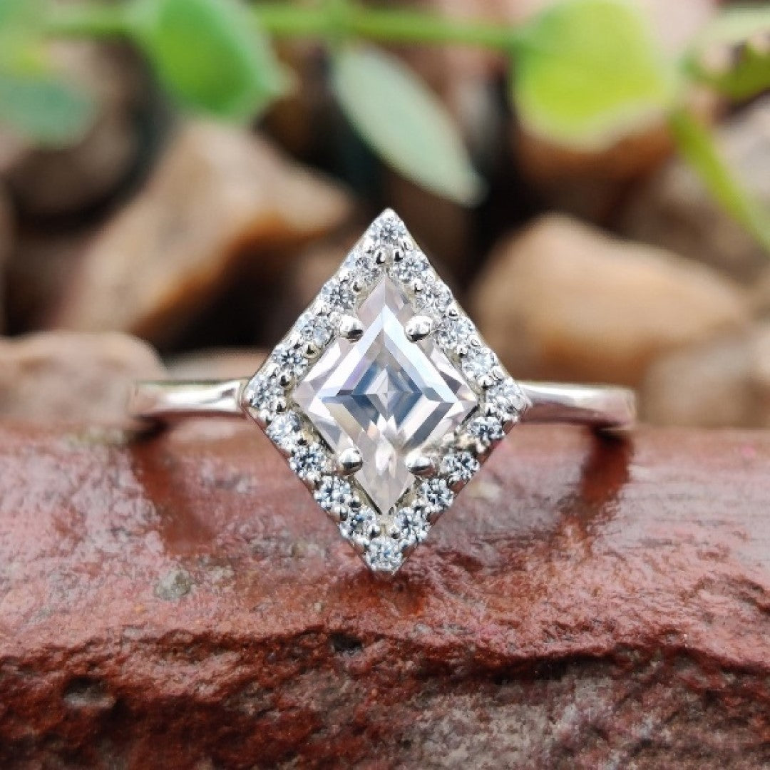 Moissanite 1.65CT Kite Diamond Art Deco Unique Engagement Ring | Handmade Ring | Anniversary Ring