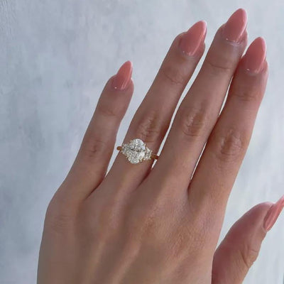 Moissanite 5.00 CT Three Stone Oval Cut Diamond Engagement Ring