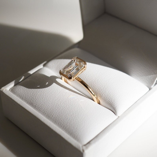 Lab Grown Diamond 1.50 CT Emerald Cut Solitaire Engagement Ring