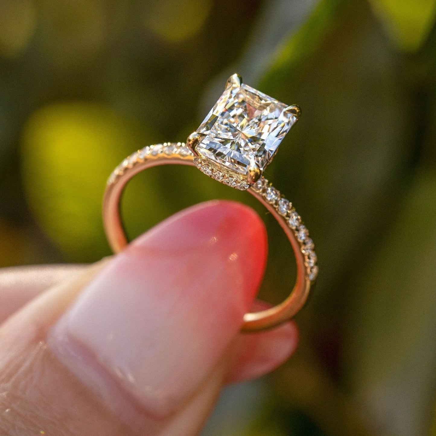 Moissanite 2.85CT Radiant Diamond Art Deco Unique Engagement Ring | Handmade Ring | Anniversary Ring