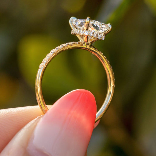 Moissanite 2.85CT Radiant Diamond Art Deco Unique Engagement Ring | Handmade Ring | Anniversary Ring - IBIZ Jewel