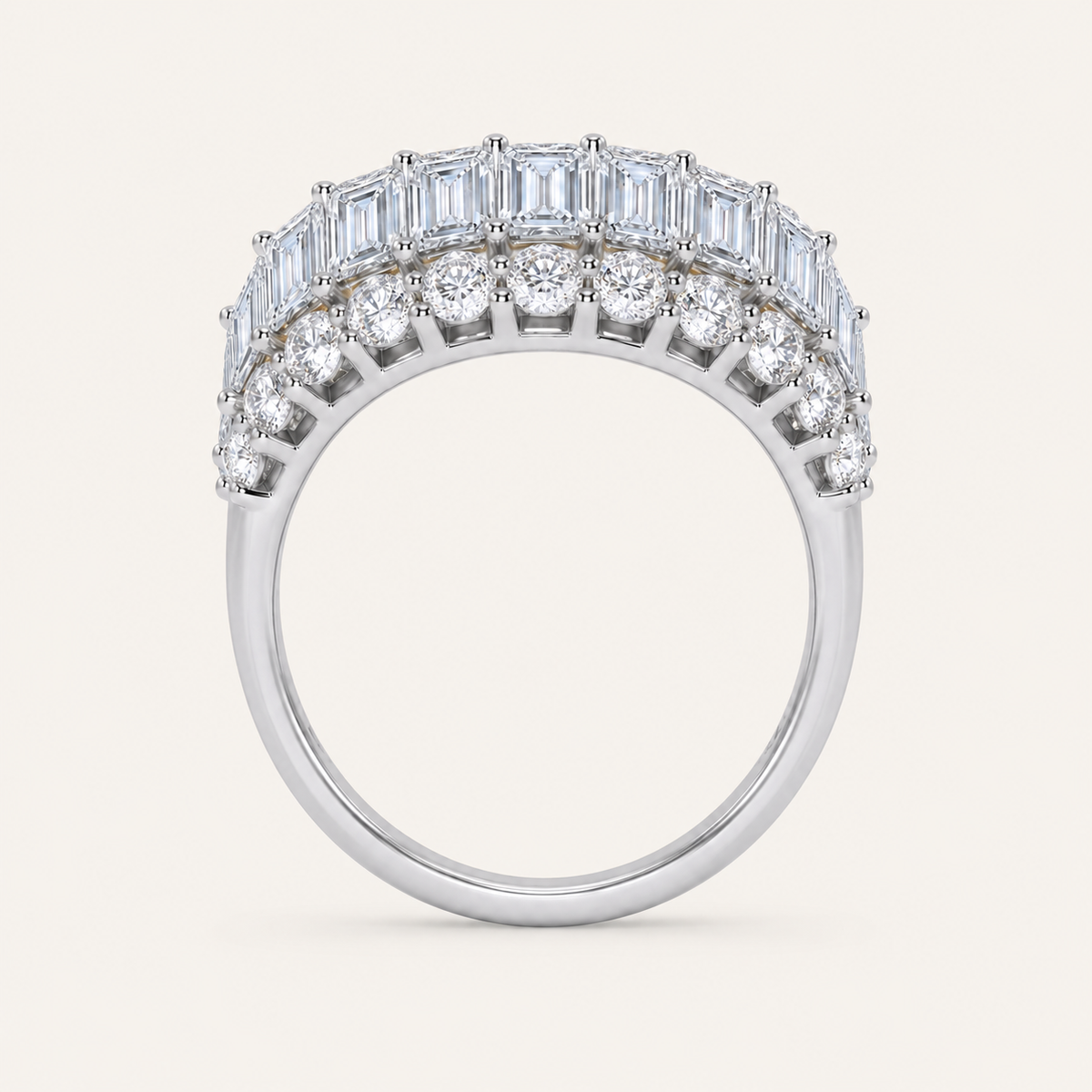 Lab Grown Diamond 5.00 CT Emerald Cut Men's Cluster Ring