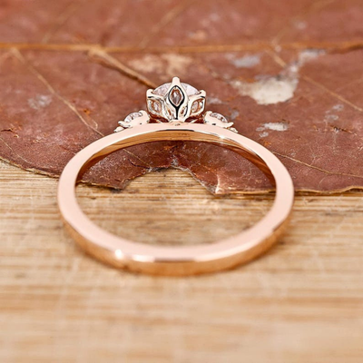Lab Grown Diamond 0.80 CT Three Stone Round Cut Engagement Ring