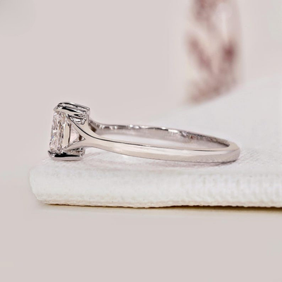 Lab Grown Diamond 1.00 CT Cushion Cut Solitaire Engagement Ring