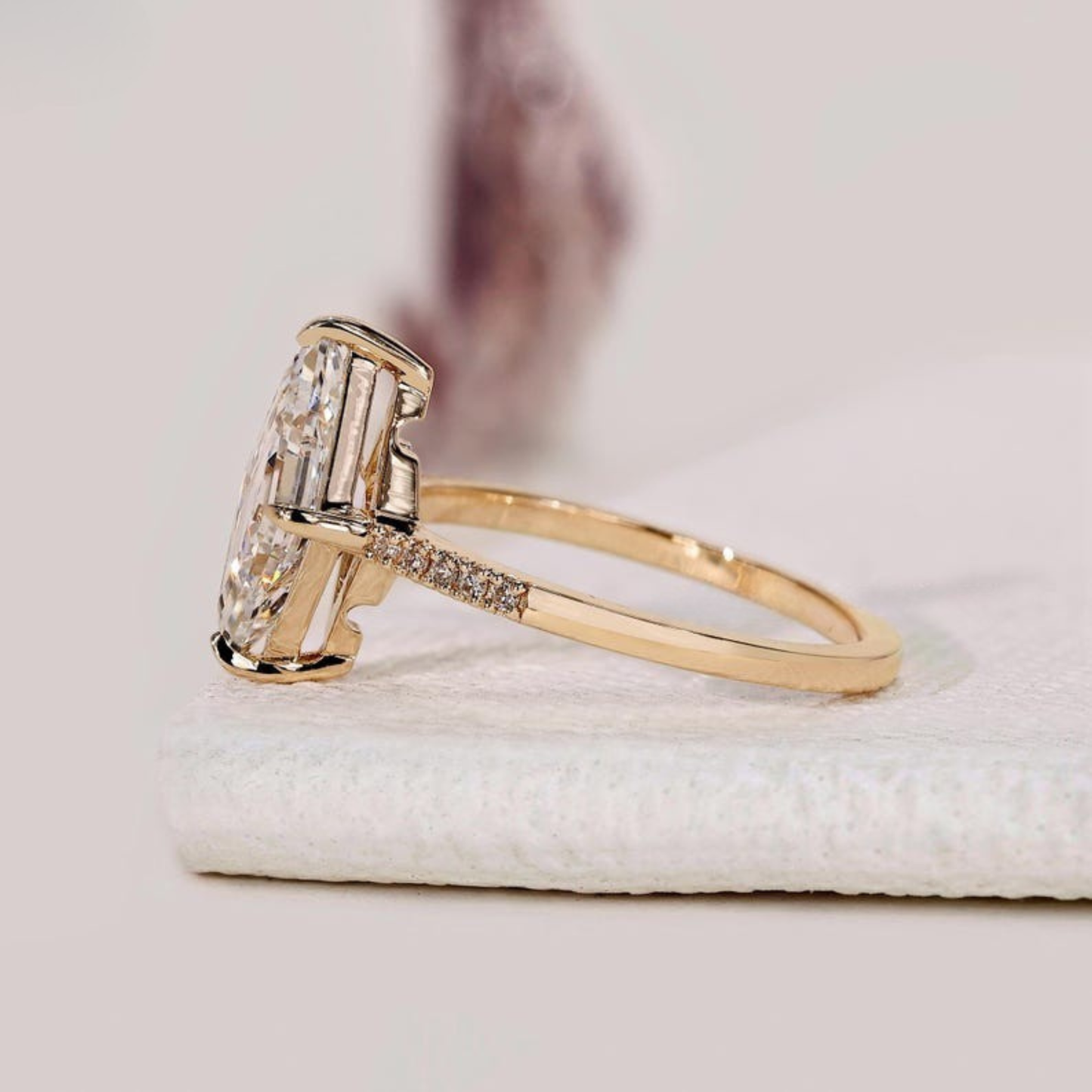 Lab Grown Diamond 2.50 CT Lozenge Cut Solitaire Engagement Ring | Promise Ring