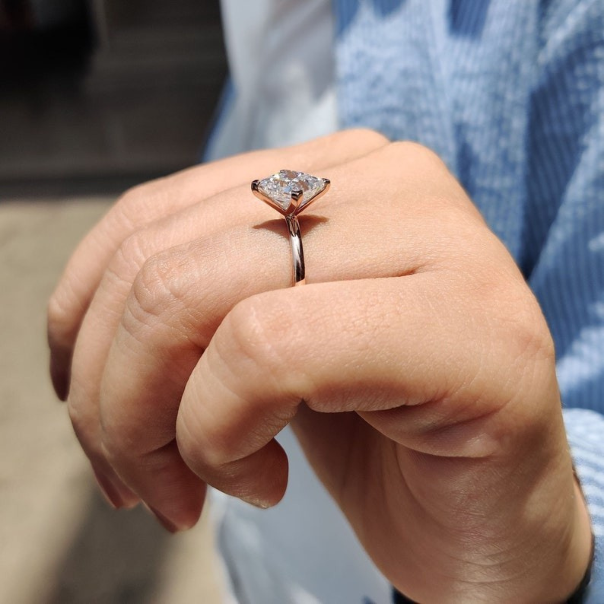 Moissanite 2.53 CT Princess Cut Diamond Solitaire Engagement Ring | Promise Ring