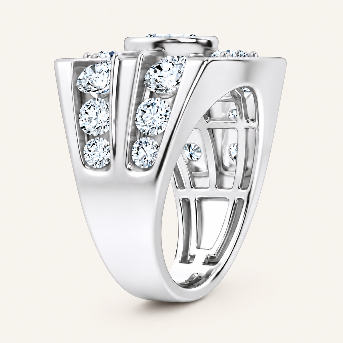Lab Grown Diamond 4.75 CT Round Cut Men's Ring