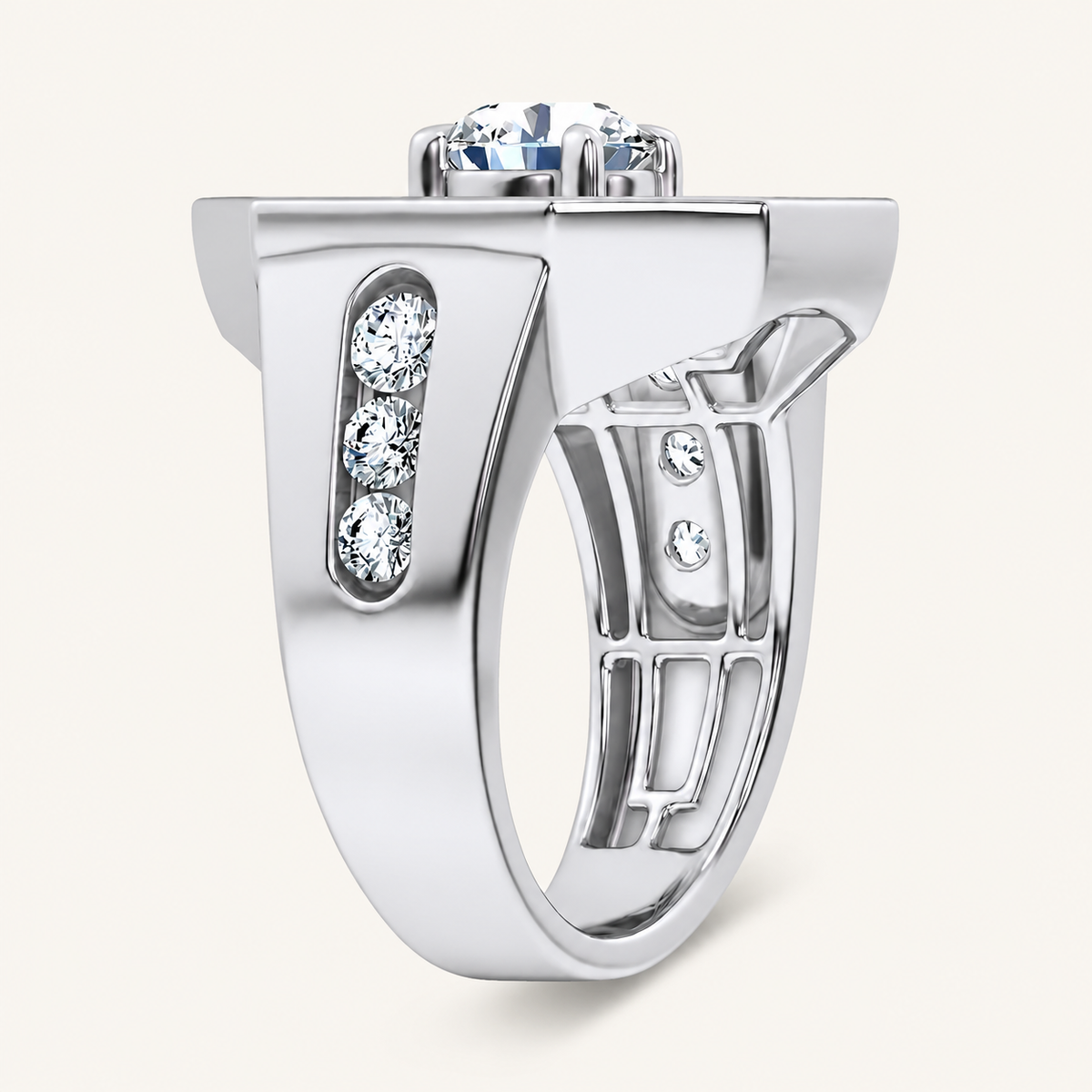 Lab Grown Diamond 3.00 CT Round Cut Men's Ring