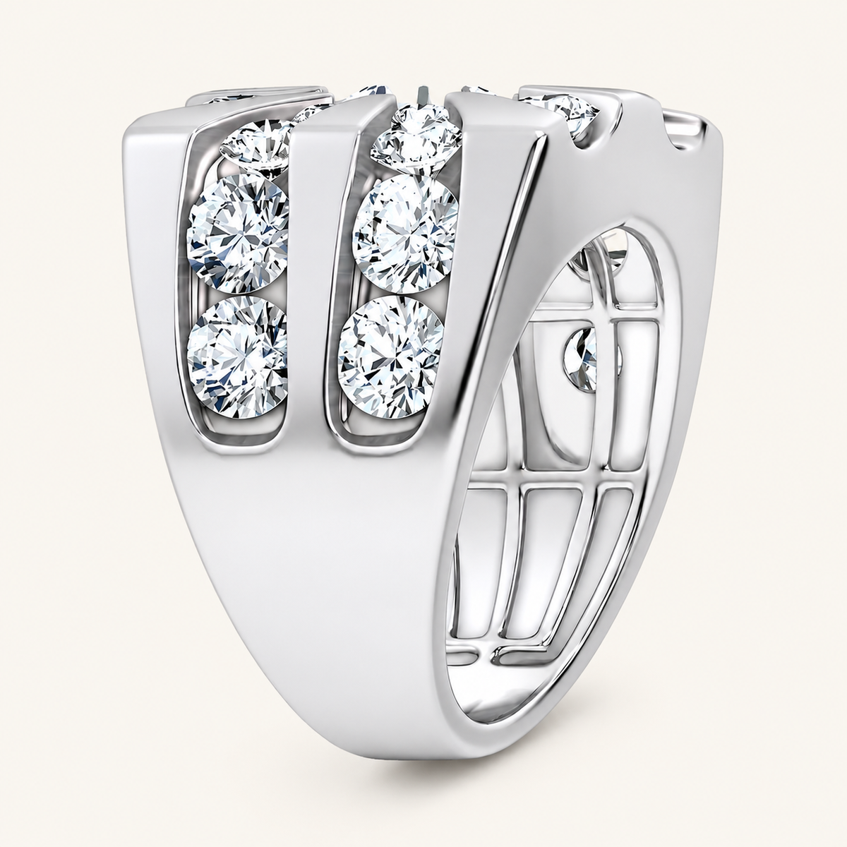 Lab Grown Diamond 5.00 CT Round Cut Men's Ring