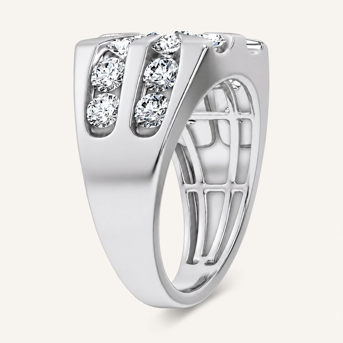 Lab Grown Diamond 3.00 CT Round Cut Men's Ring