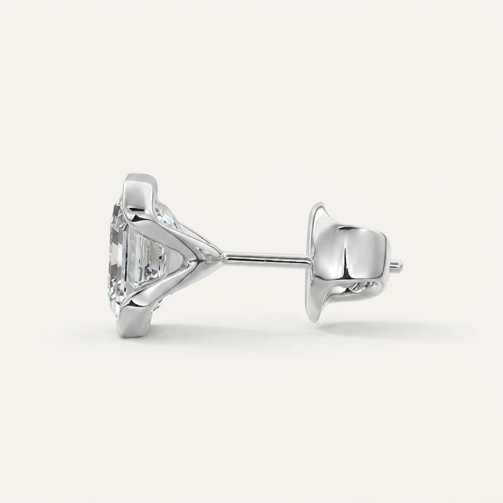 Moissanite 1.00 CT Asscher Cut Diamond Stud Earrings
