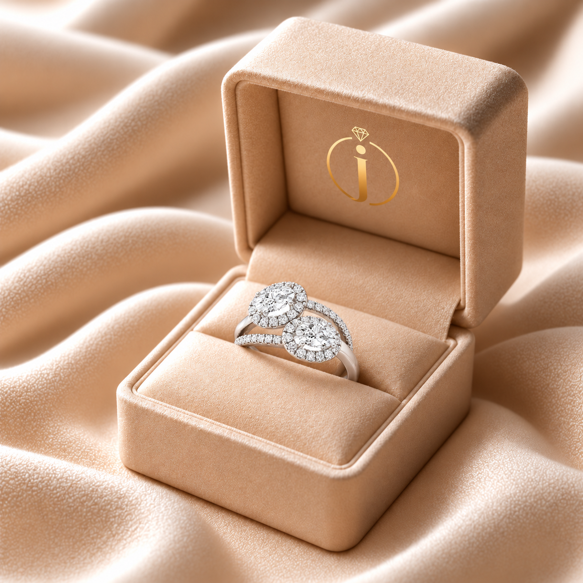 Lab Grown Diamond 1.00 CT Oval Cut Toi Et Moi Ring