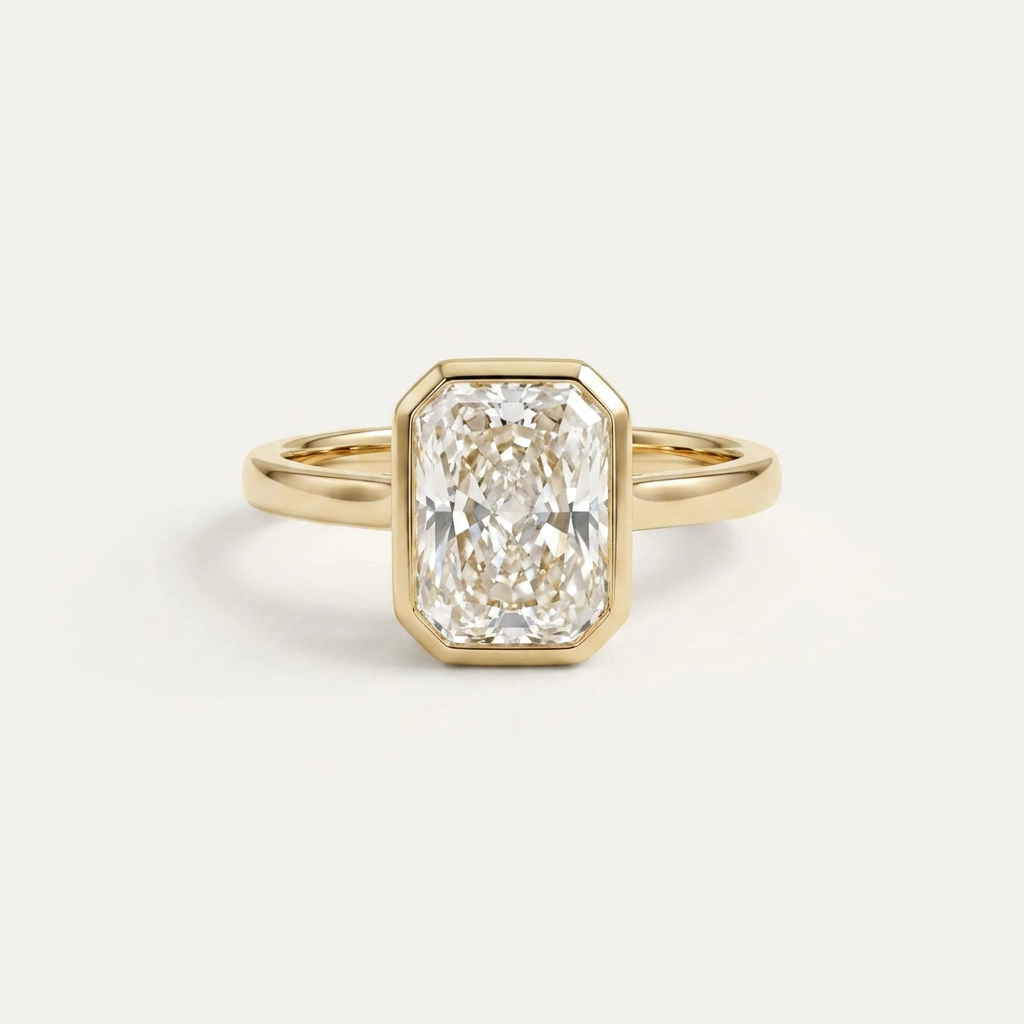 Moissanite 1.85 CT Radiant Cut Diamond Solitaire Ring