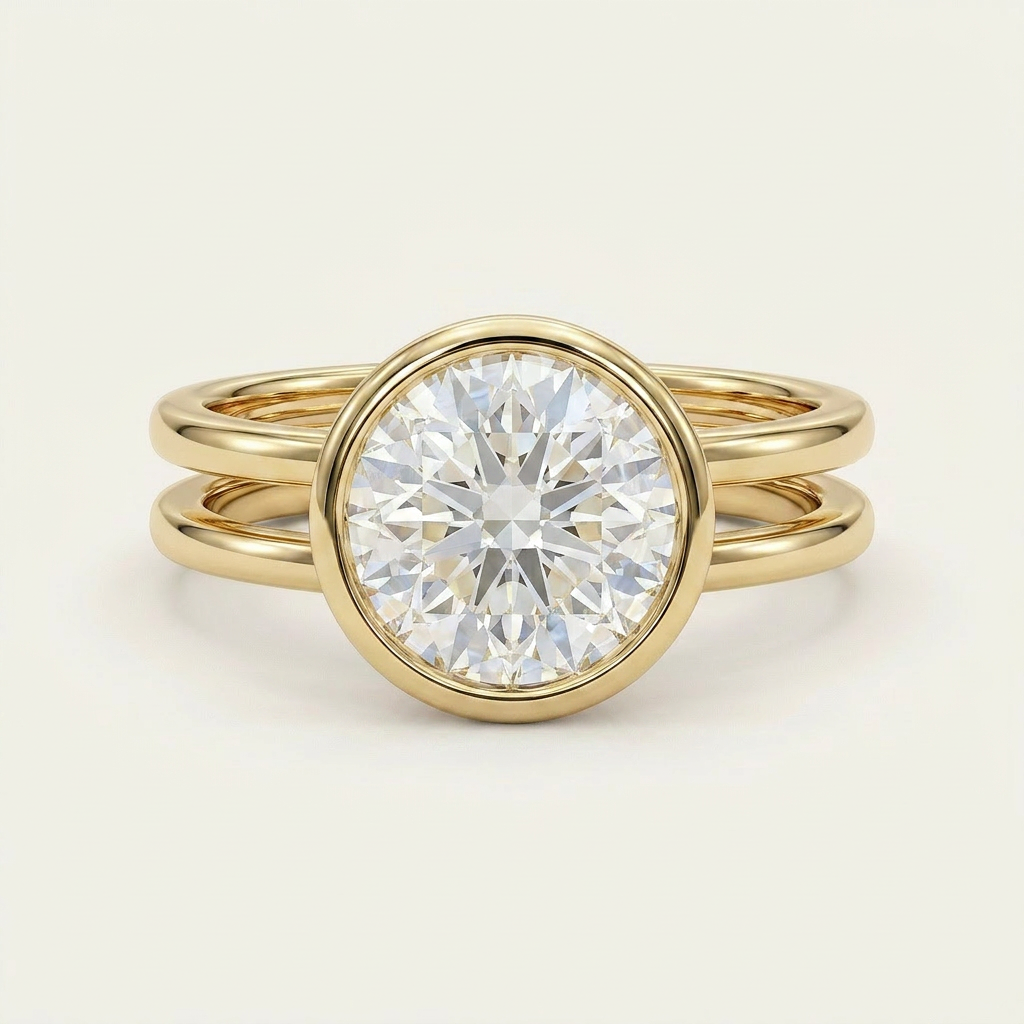 Moissanite 3.00 CT Round Cut Diamond Solitaire Ring (V-Moisaanite)